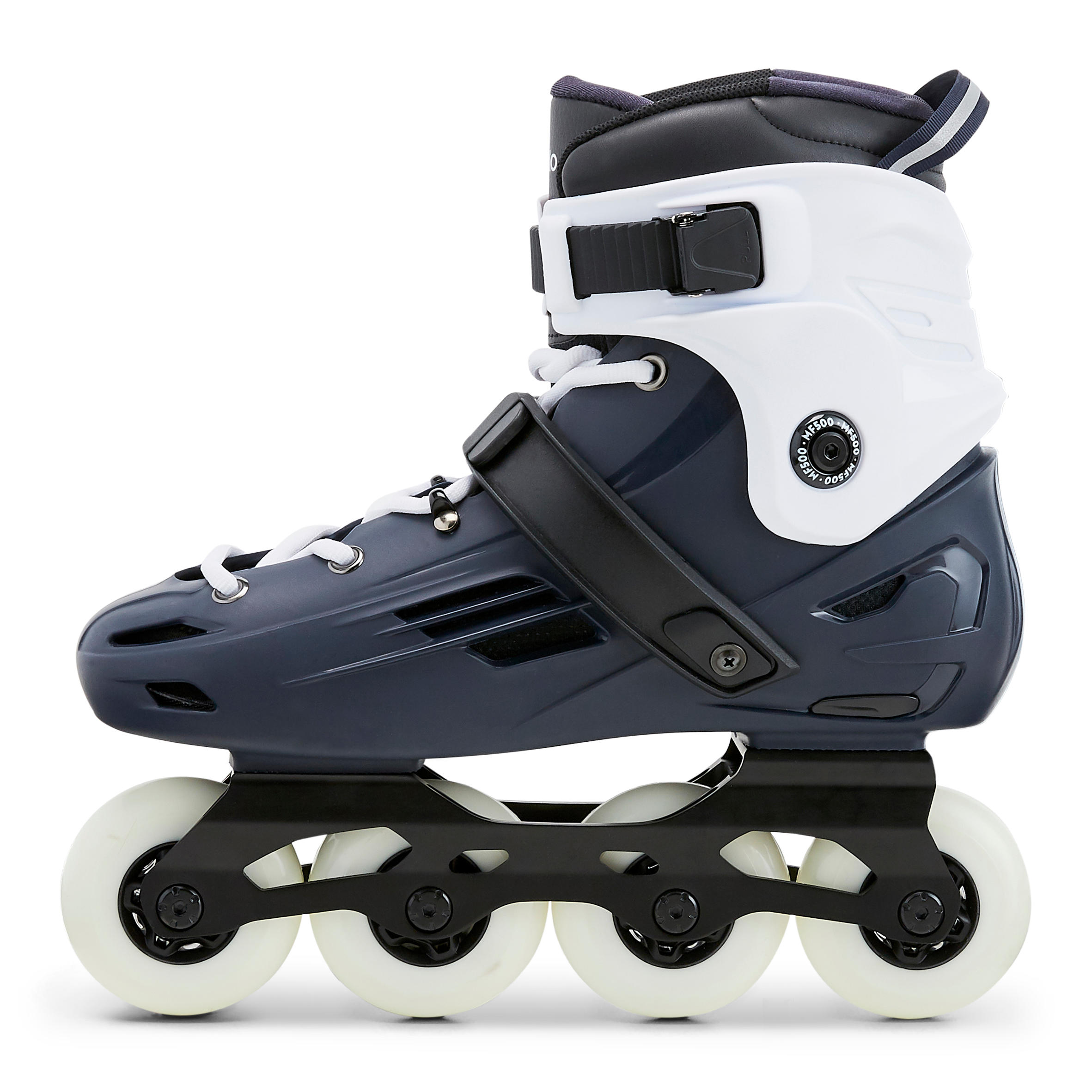 Adult Freeride Hardboot Inline Skates Mf500 Blue White