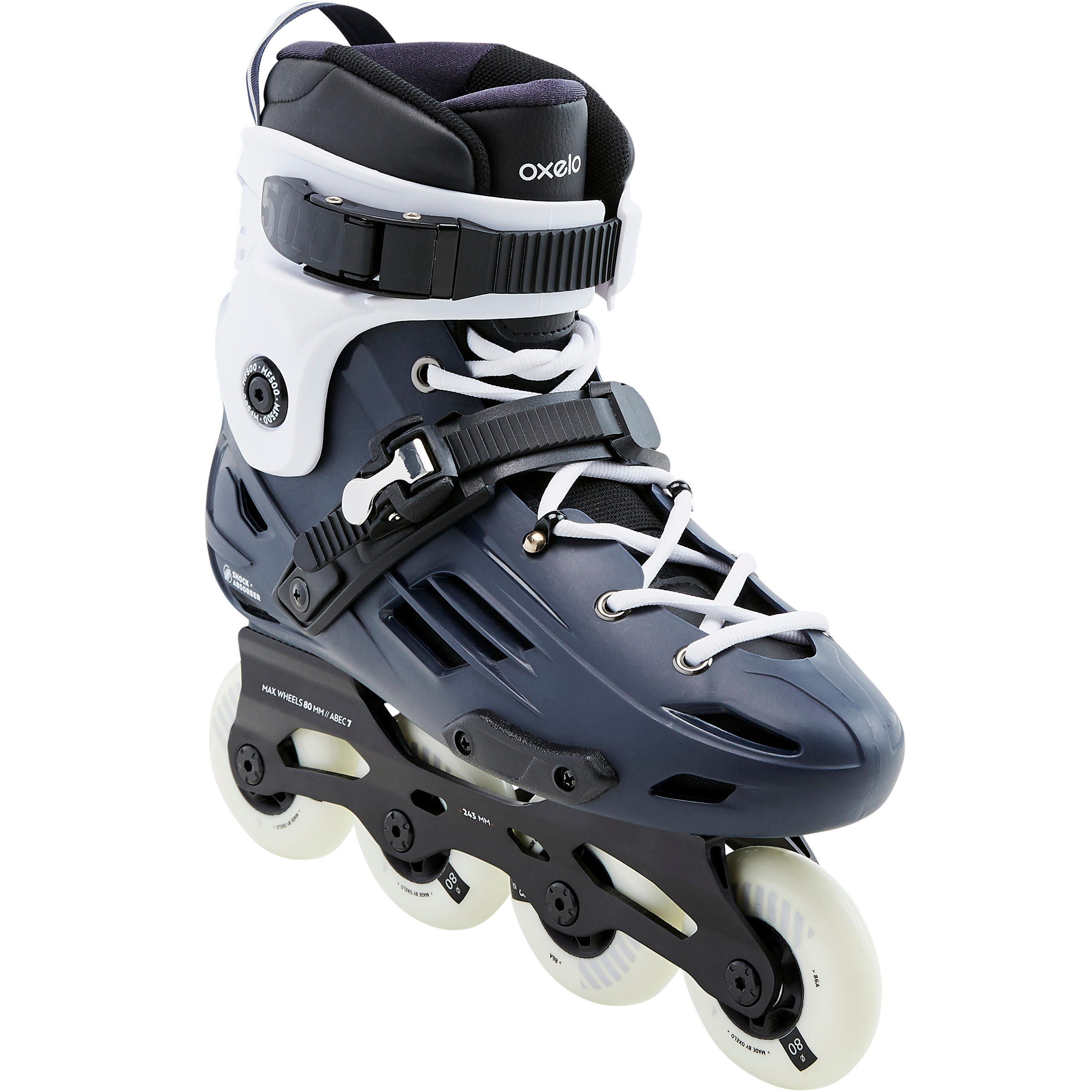 Adult Freeride Hardboot Inline Skates Mf500 Blue White By Oxelo Decathlon Buy At The Price Of 96 47 In Decathlon In Imall Com