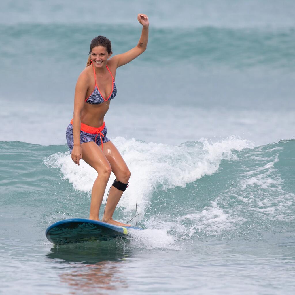 Boardshorts Surfen Tini mit elastischem Taillenbund und Kordelzug Damen khaki