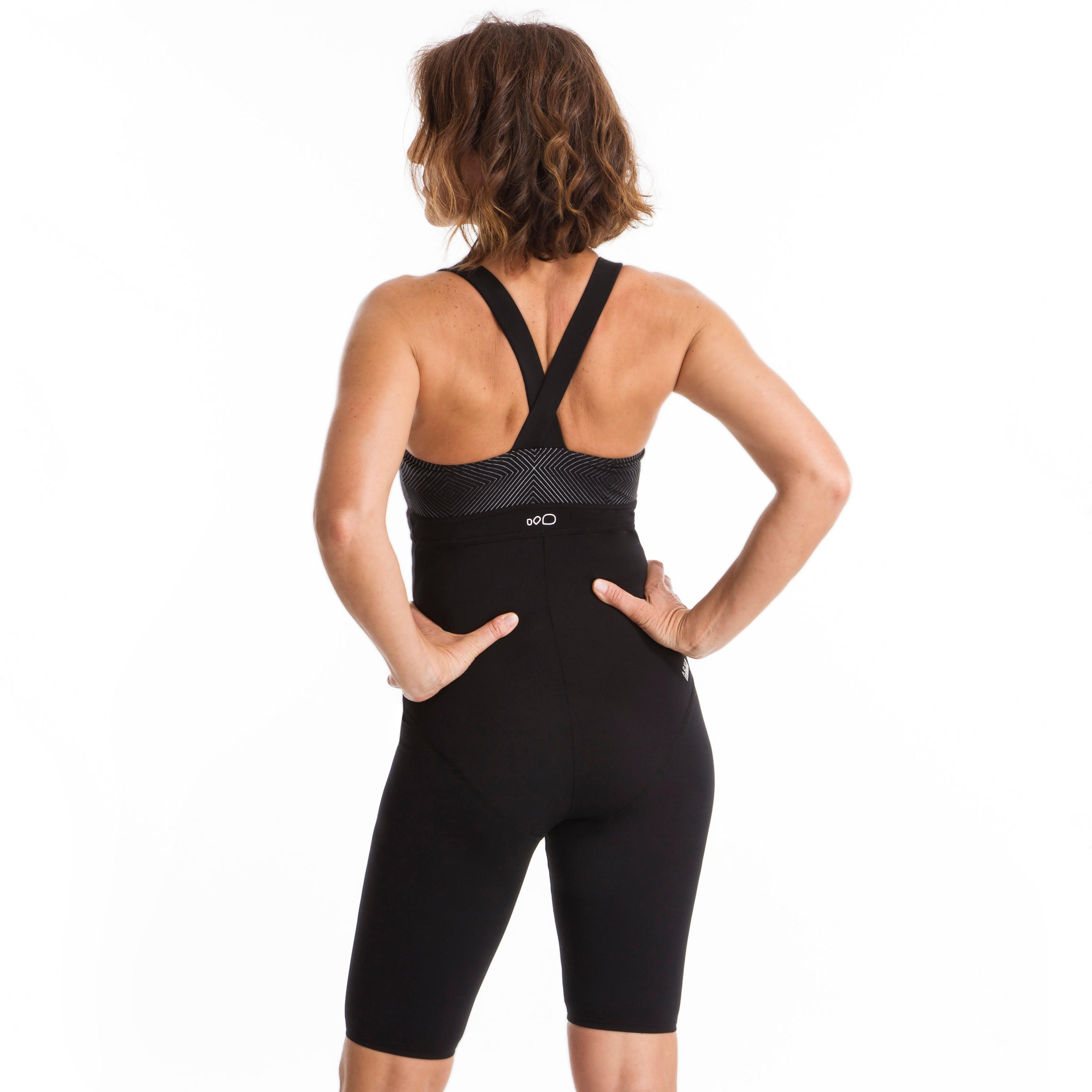 Women's 1-Piece Aquabiking Jammer Swimsuit  Anna Black Square 4/15