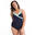 Women's One-Piece Body-Sculpting Aquafitness Swimsuit - Karli Blue Green