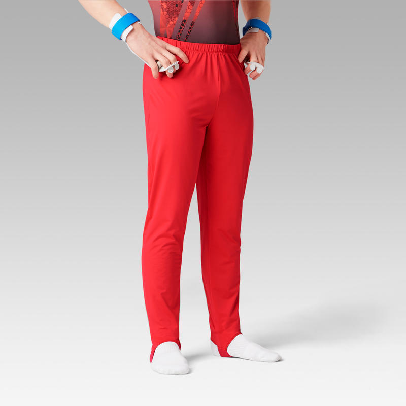 Boys' Gymnastics Stirrup Pants - Red - Decathlon