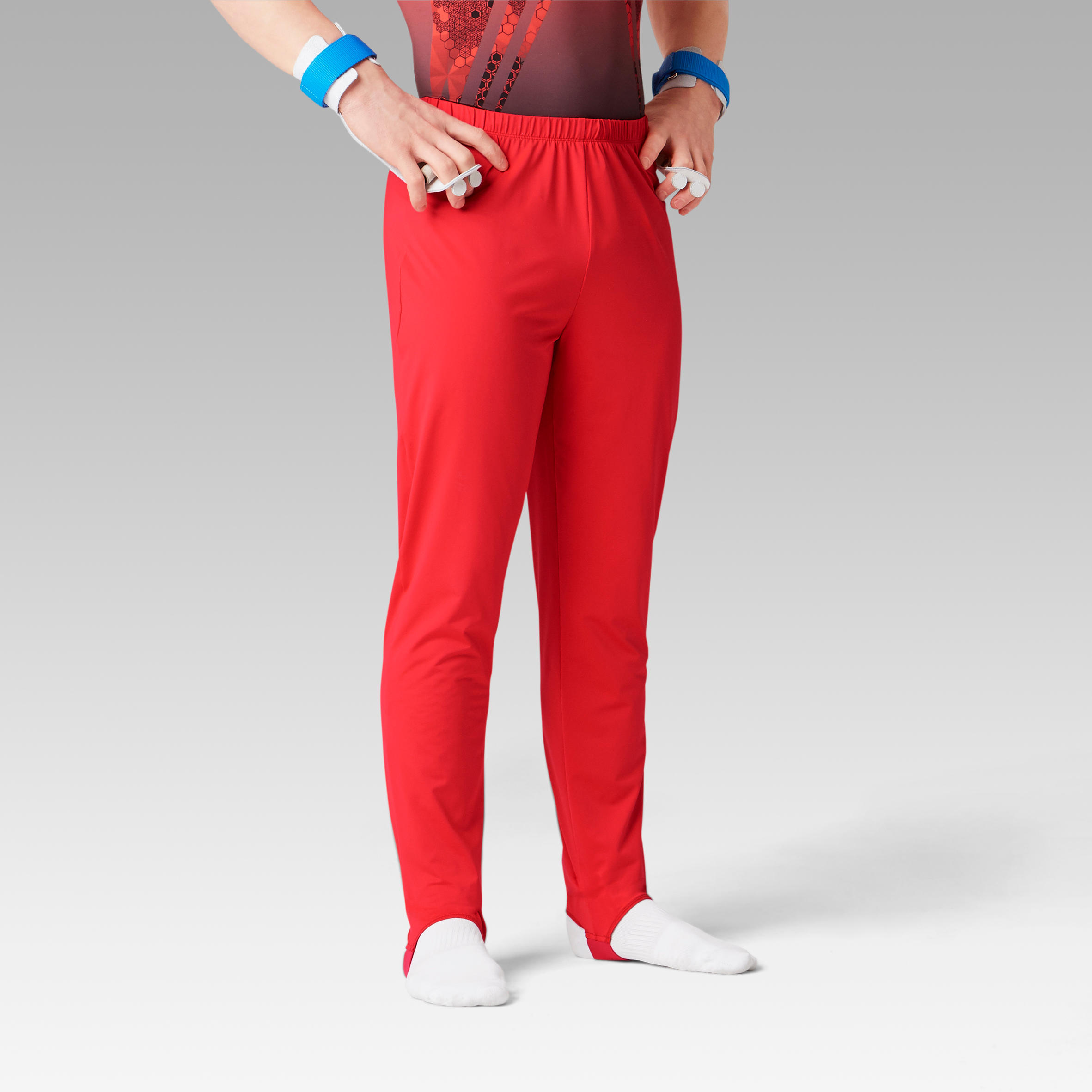Boys' Gymnastics Stirrup Pants - Red 2/5