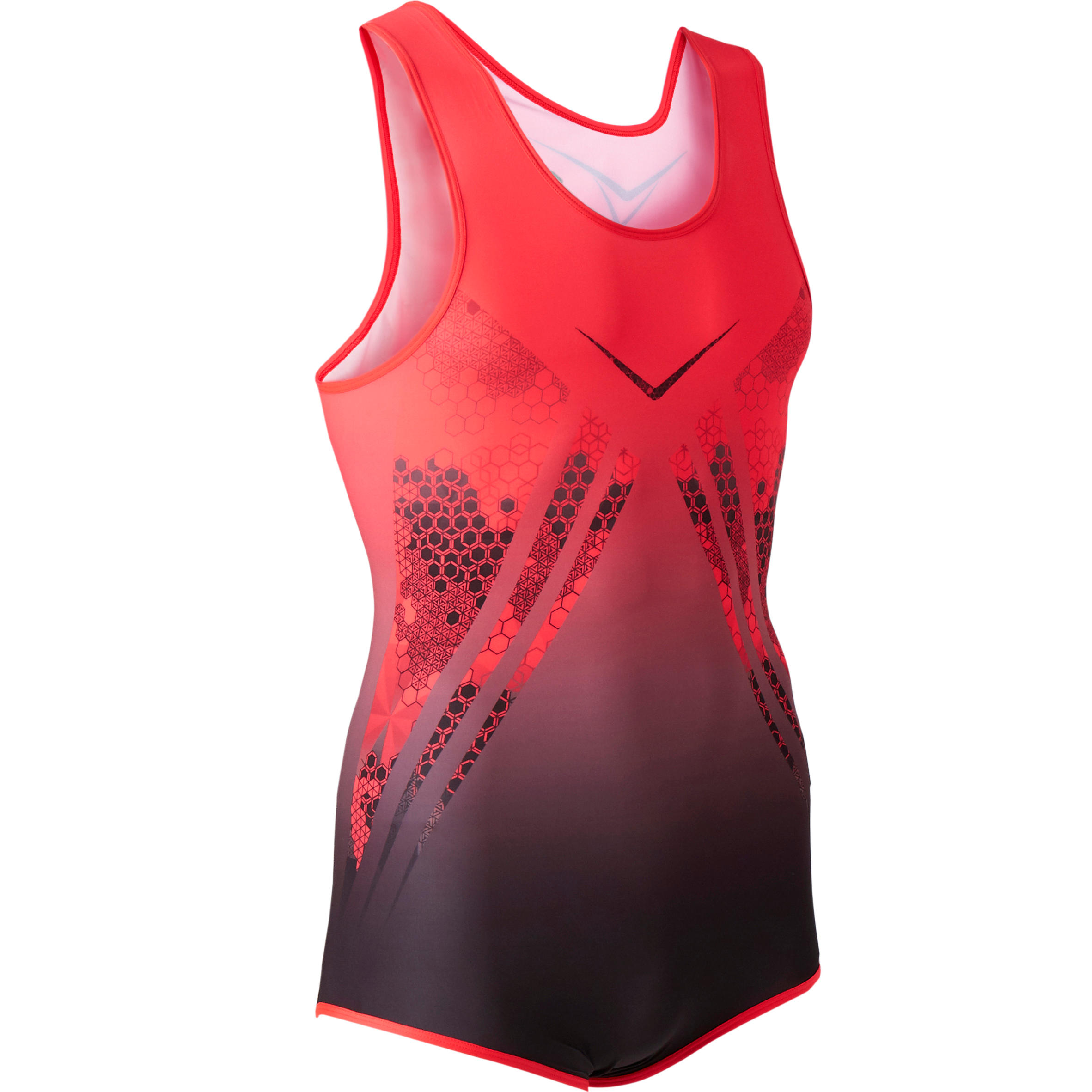 Boys' Artistic Gym Leotard - Red/Black 