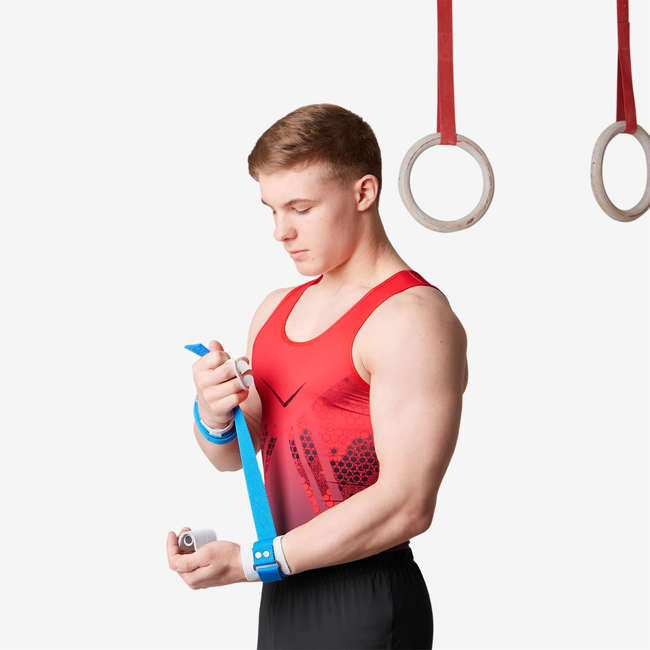 МЪЖКО ТРИКО ЗА СПОРТНА ГИМНАСТИКА 500, ЧЕРВЕНО/ЧЕРНО DOMYOS - Decathlon