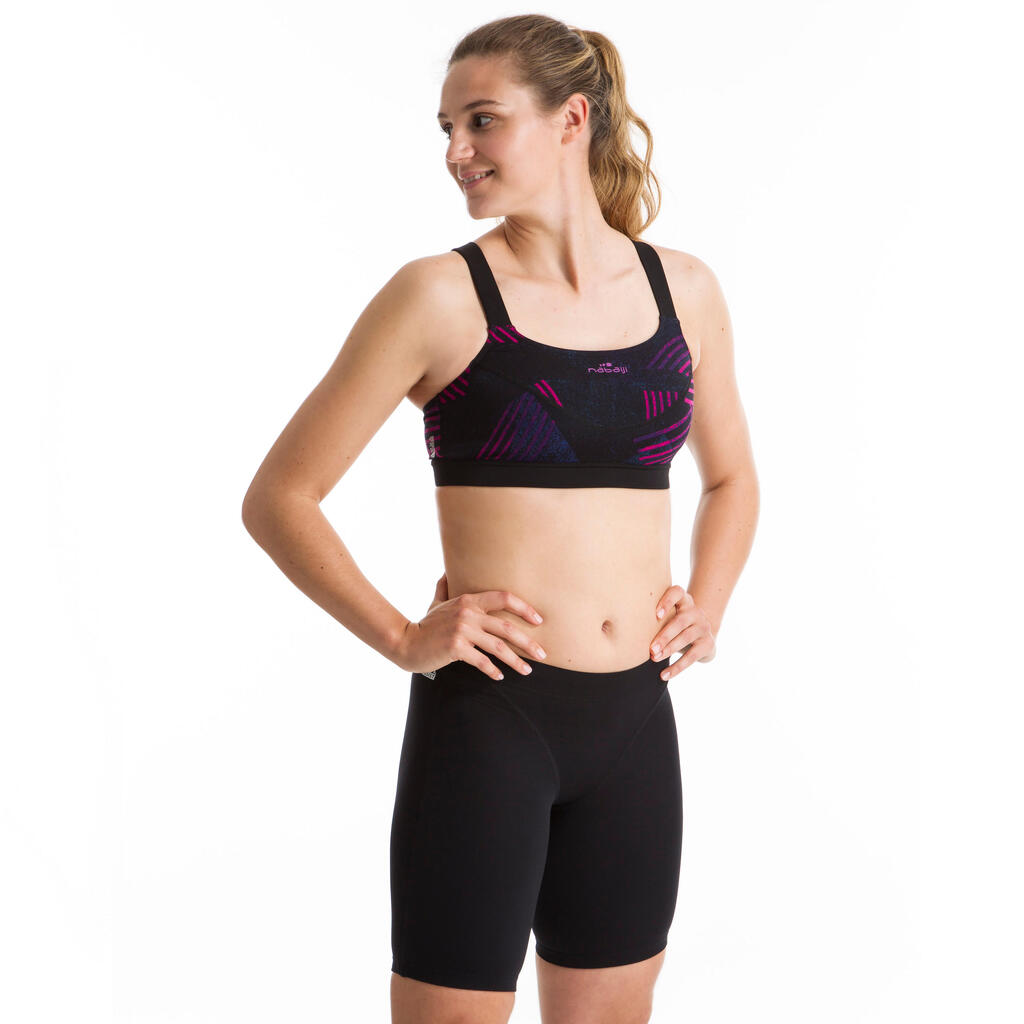 Sportbikini Oberteil Aquafitness Anna Damen schwarz/orange