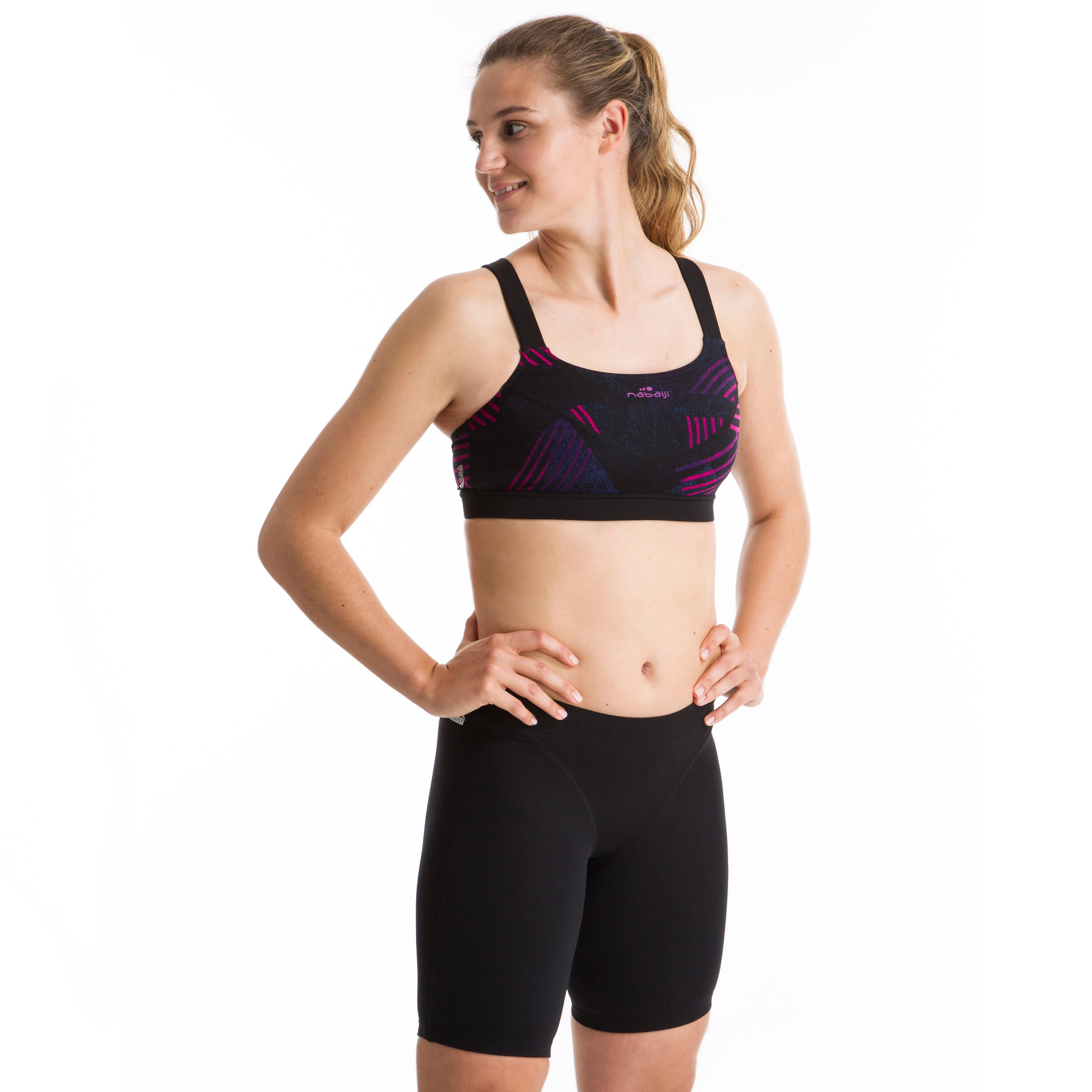 Women's Aquafitness Swimsuit Top Anna All Rib Blue 3/10