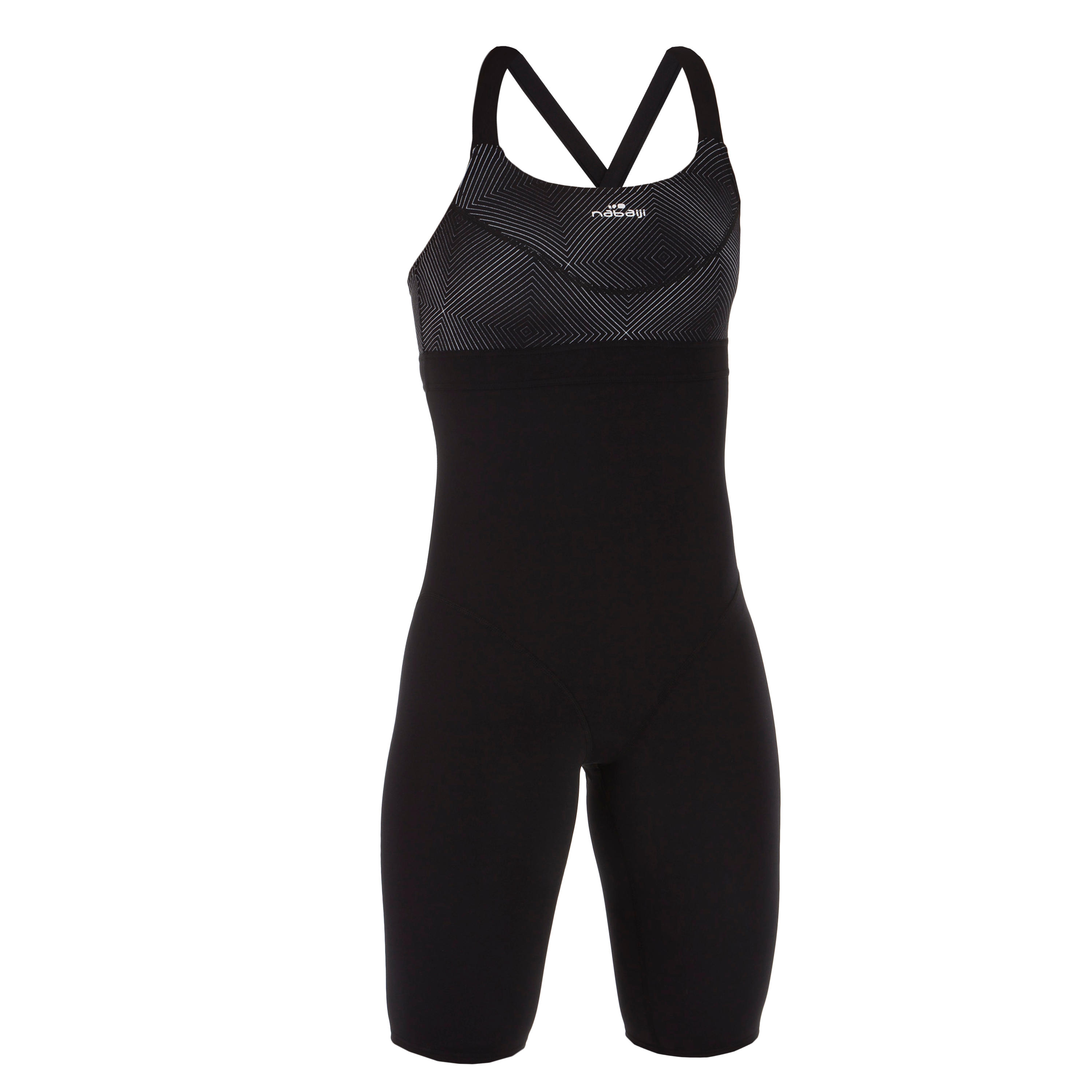 Women's 1-Piece Aquabiking Jammer Swimsuit  Anna Black Square 11/15