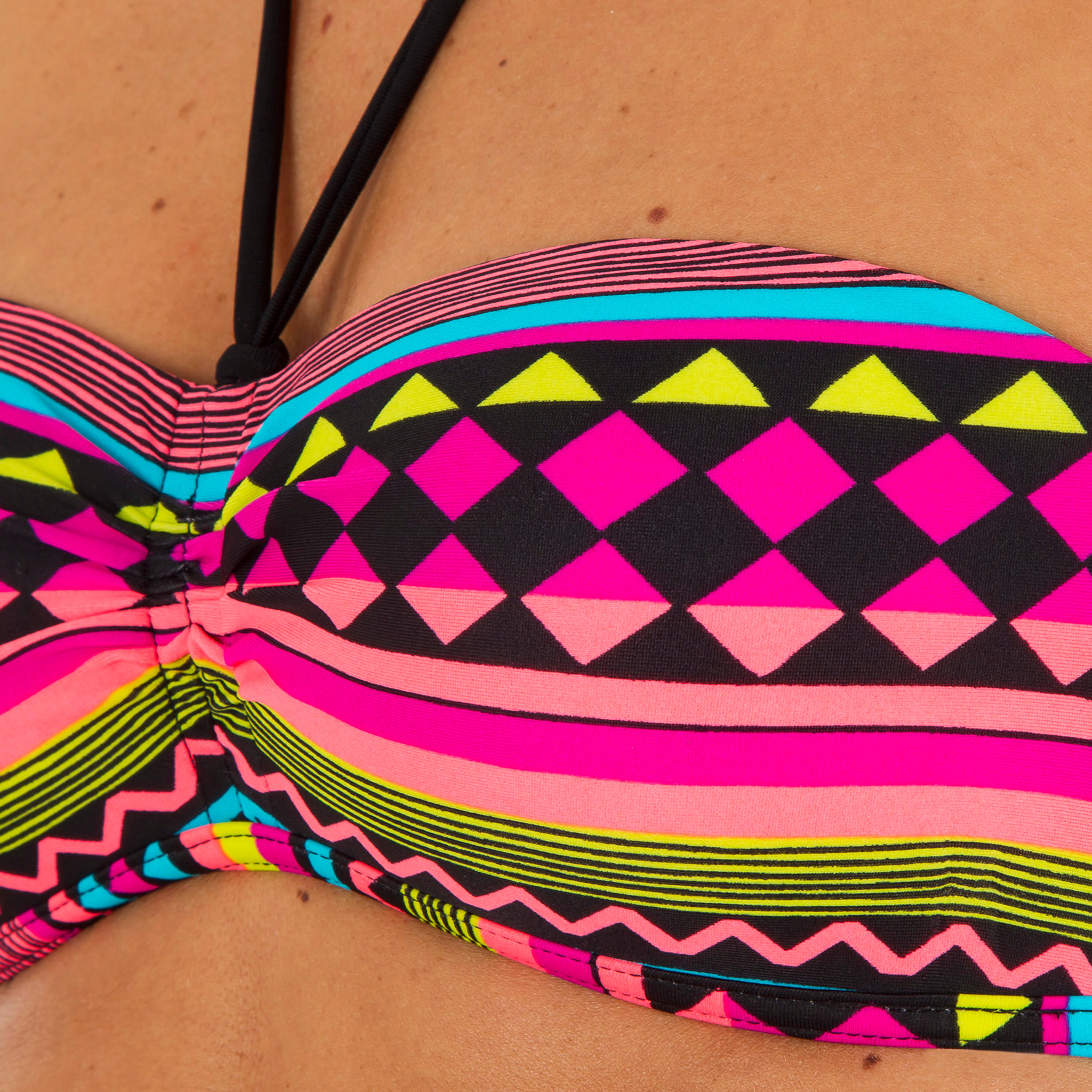 Bandeau surfer swimsuit top with fixed padded cups LAETI GIO MULTI 9/9