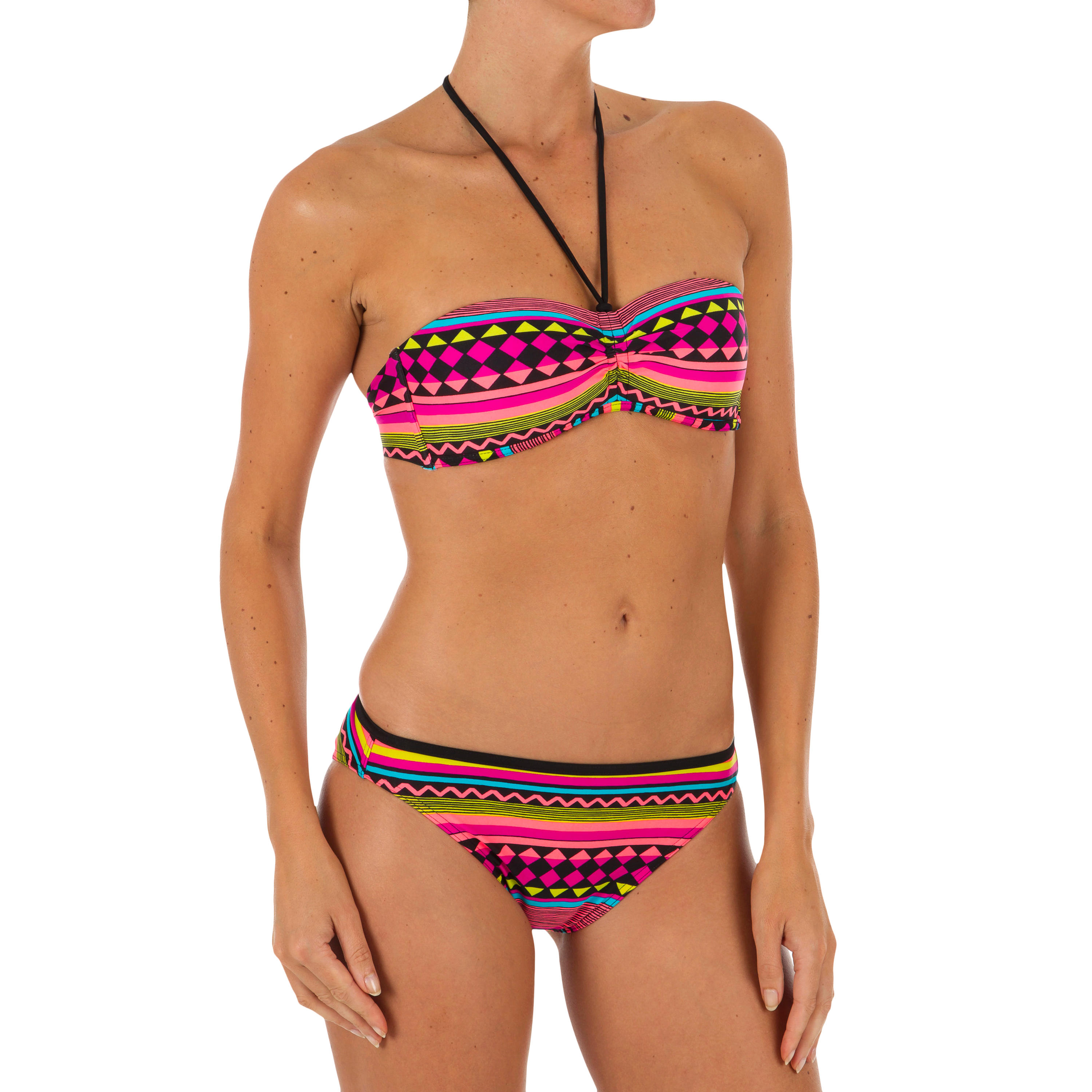 Bandeau surfer swimsuit top with fixed padded cups LAETI GIO MULTI 3/9