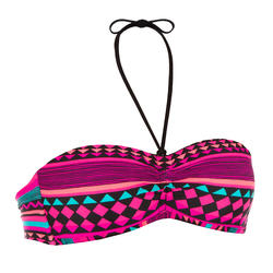 Haut de maillot de bain de surf forme bandeau coques fixes LAETI GIO ROSE
