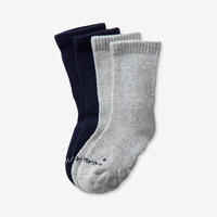 500 Non-Slip Gym Socks Twin-Pack - Navy/Mottled Grey
