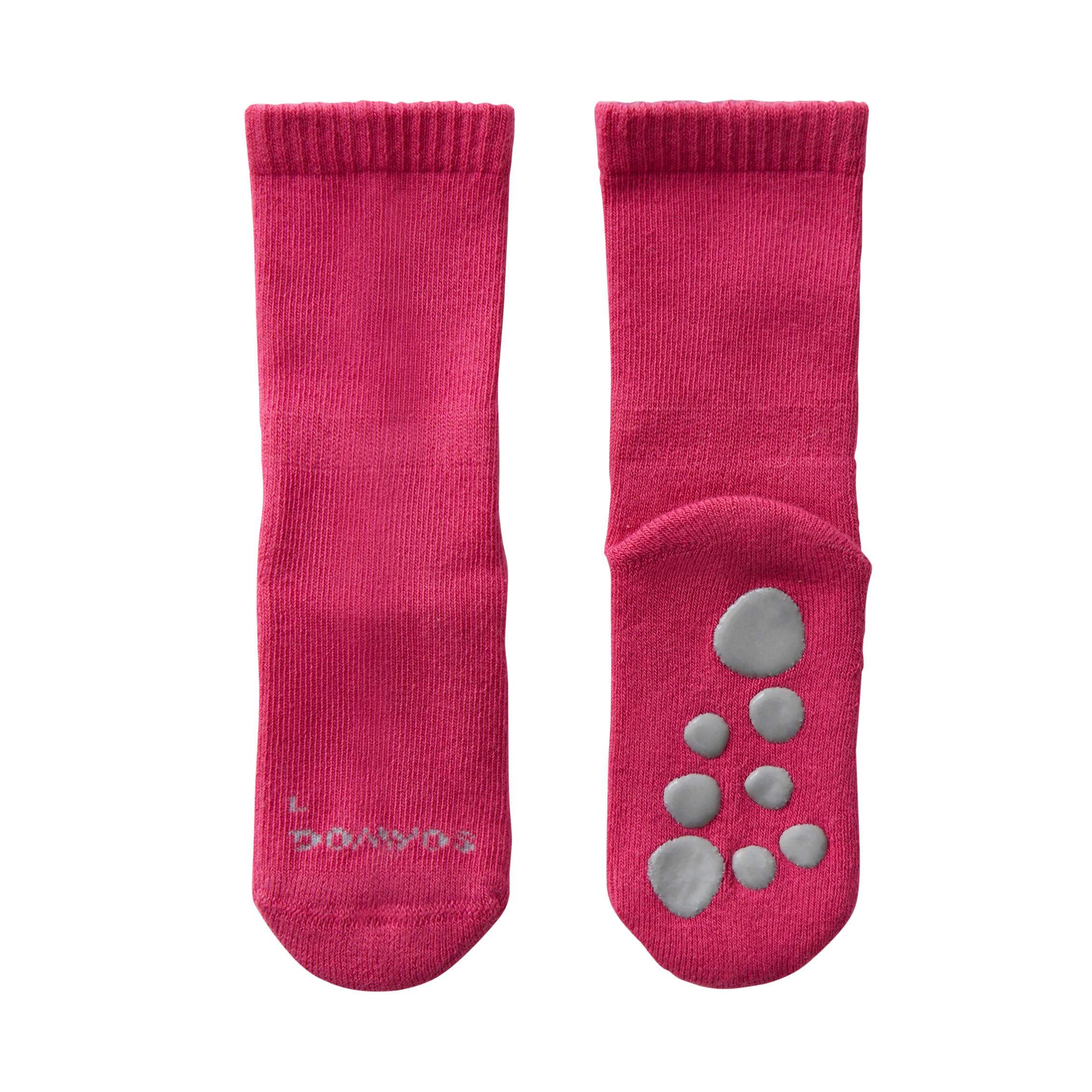 500 Non-Slip Gym Socks Twin-Pack - Pink/Mottled Grey 2/4