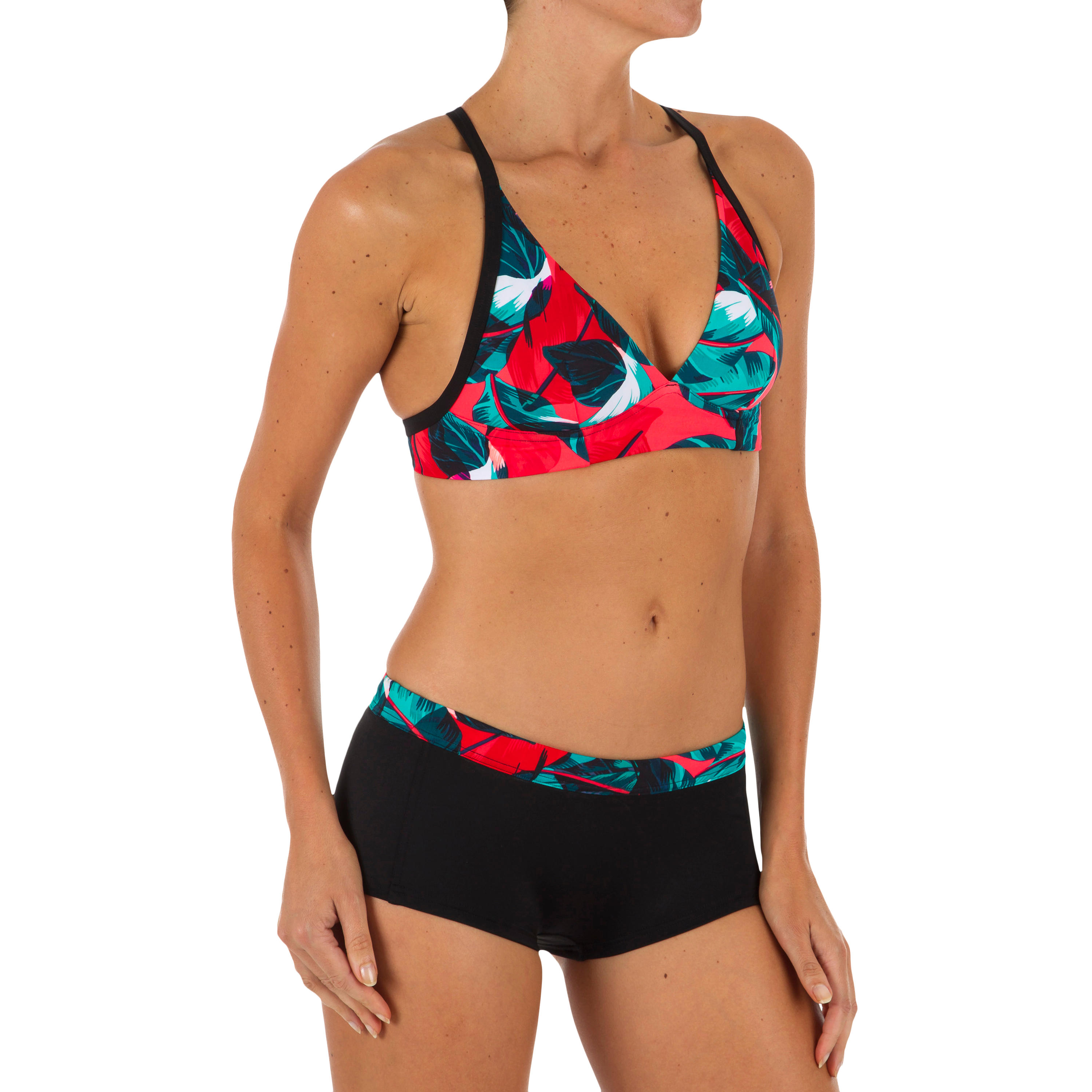 Woman's shorty swimsuit bottoms WITH  DRAWSTRING VAIANA futuna - red 2/10