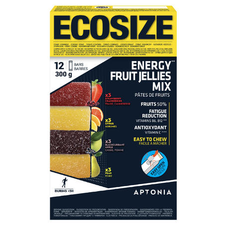 Энергетический фруктовый мармелад ECOSIZE 12x25 г (x4 вкуса)