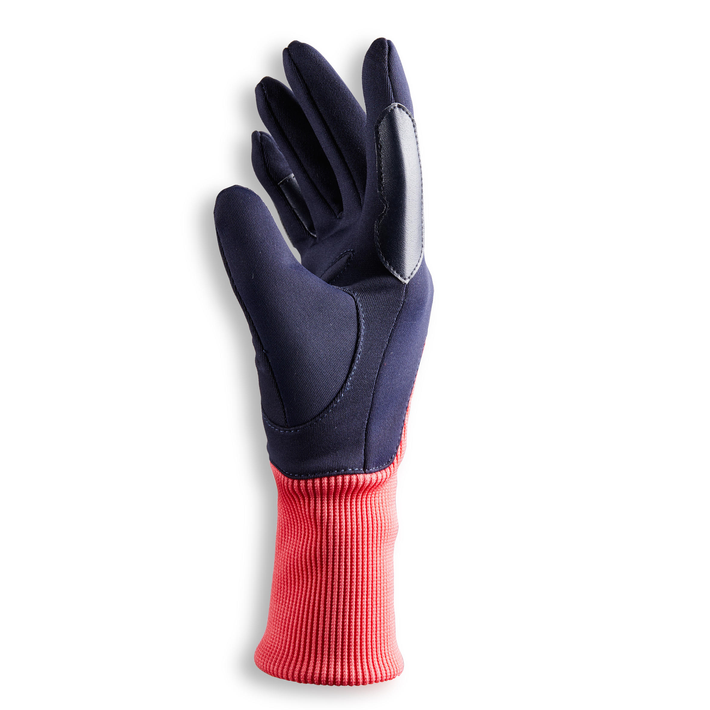 140 Warm Kids' Horse Riding Gloves - Navy/Pink 3/6