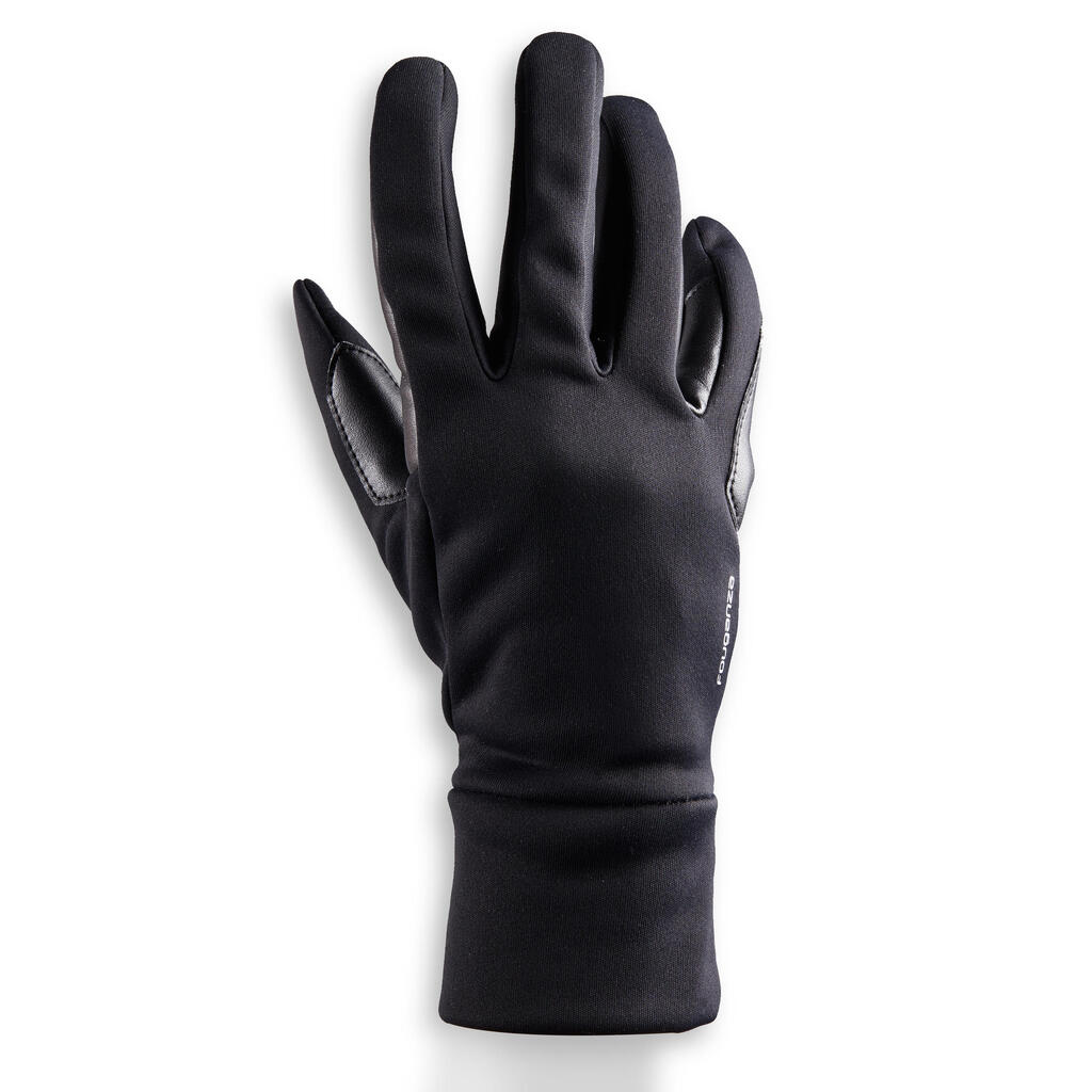 Dámske teplé jazdecké rukavice 100 Warm čierne