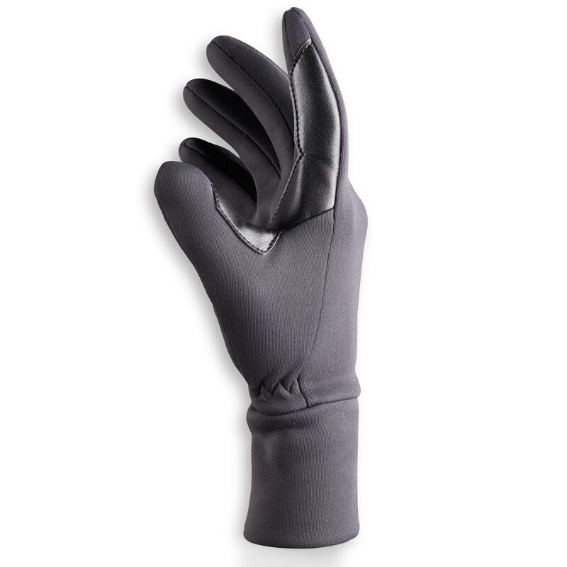 Gants chauds d'équitation enfant 100 WARM gris foncé