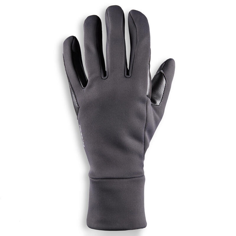 Pánské jezdecké fleecové rukavice 100 WARM tmavě šedé