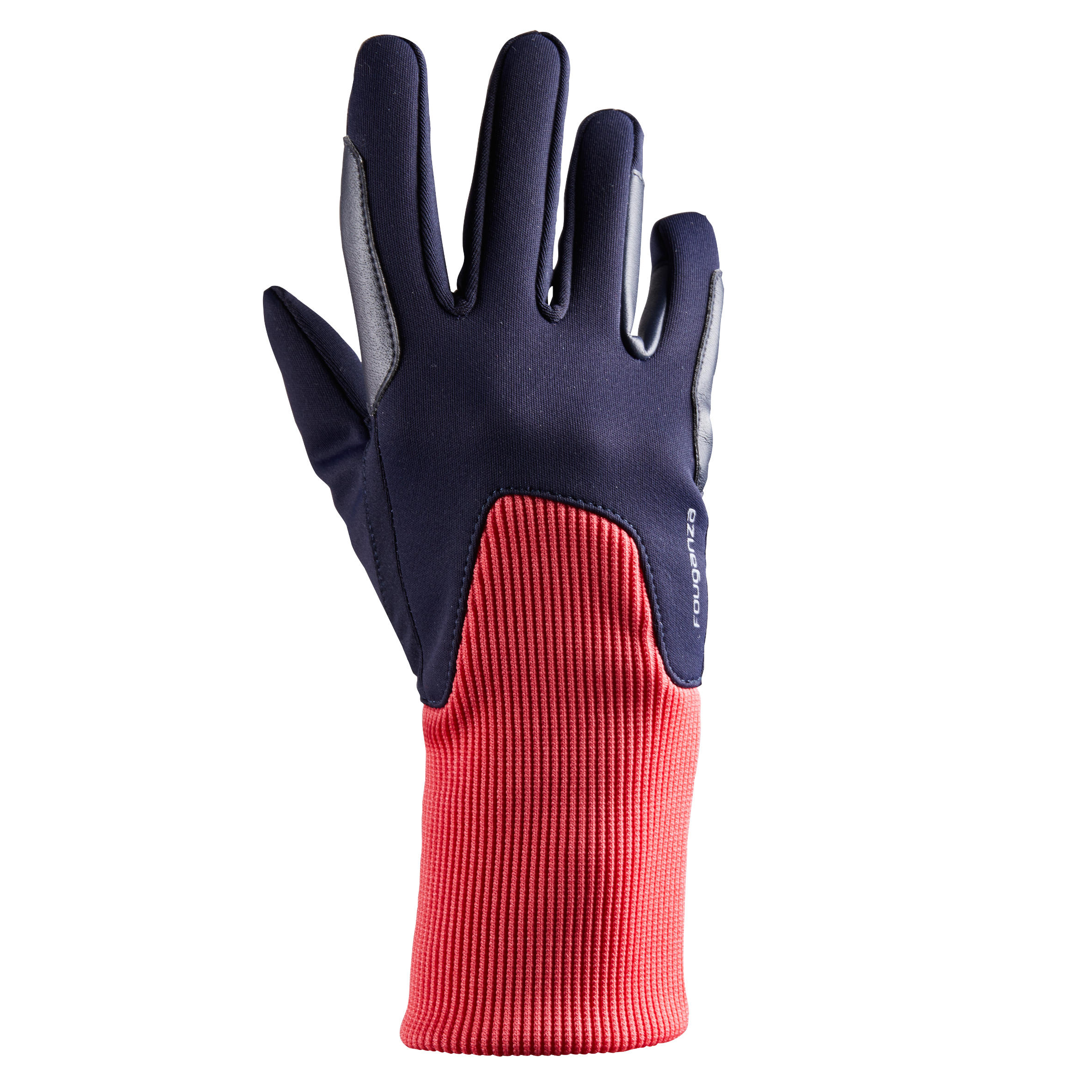 140 Warm Kids' Horse Riding Gloves - Navy/Pink 4/6