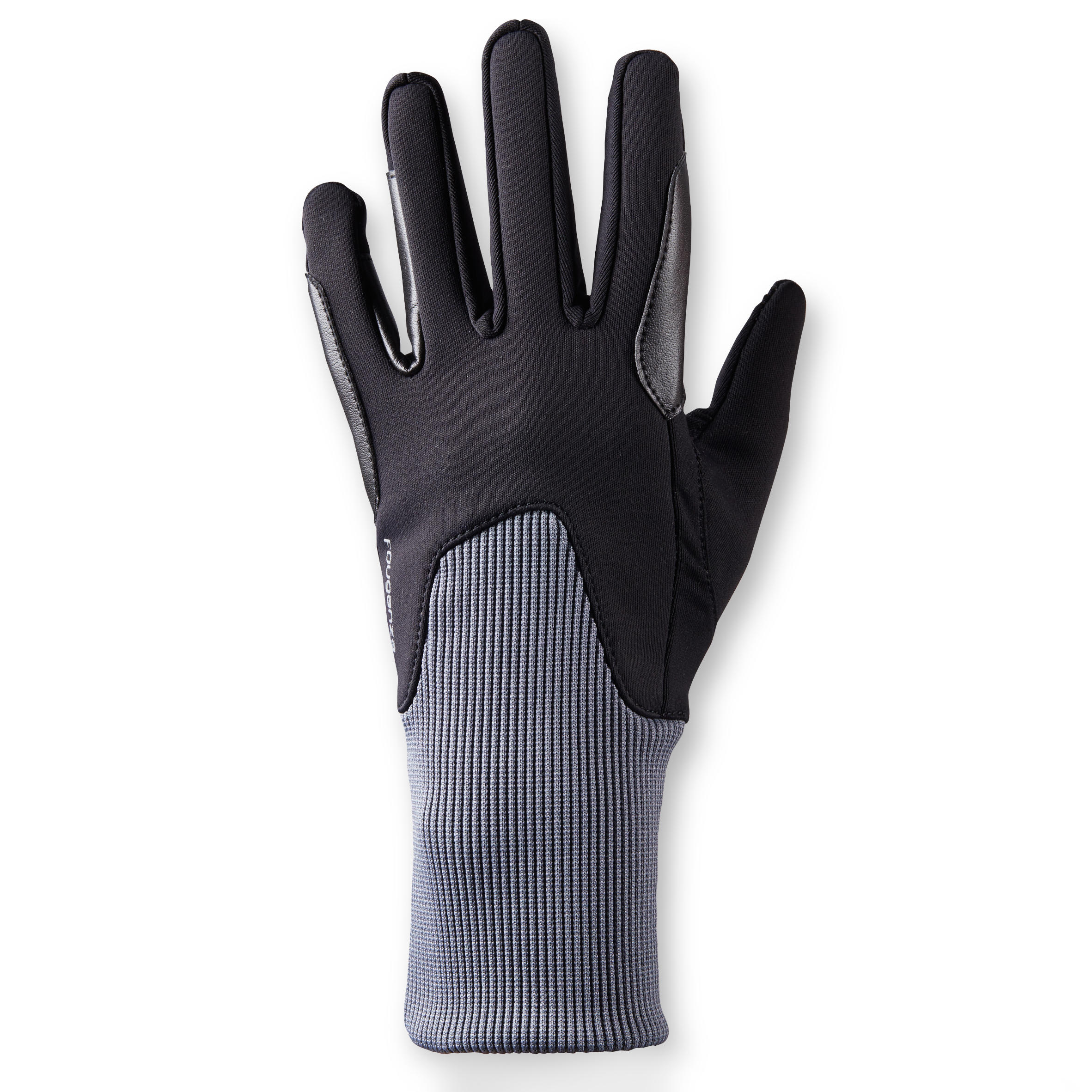 140 Warm Kids' Horse Riding Gloves Navy/Burgundy Fouganza Decathlon