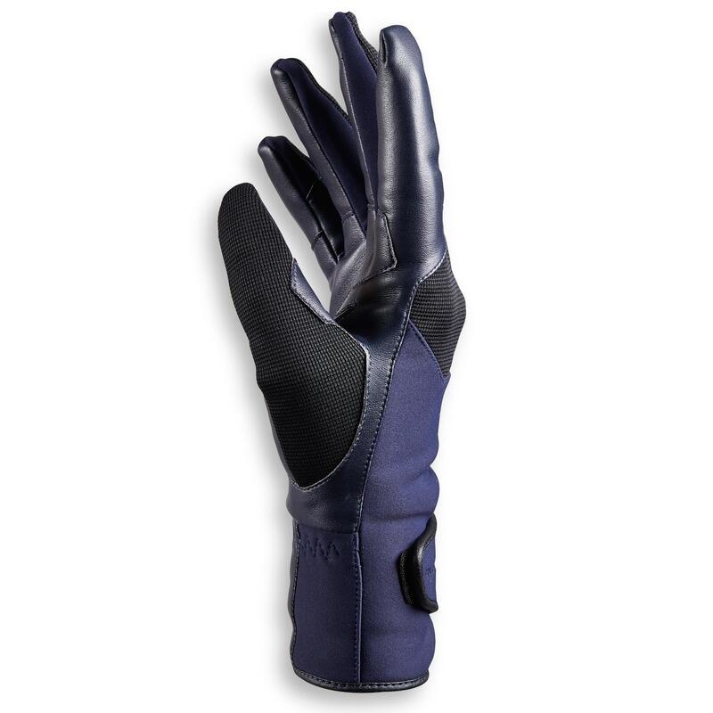 Dámské hřejivé jezdecké rukavice 560 WARM modro-černé