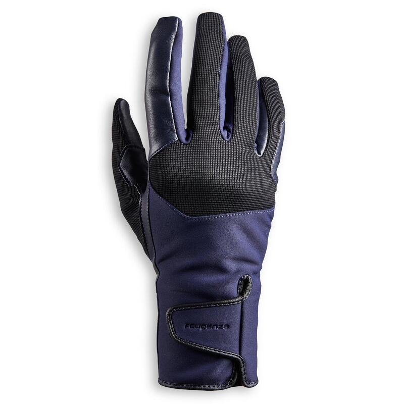 Dámské hřejivé jezdecké rukavice 560 WARM modro-černé