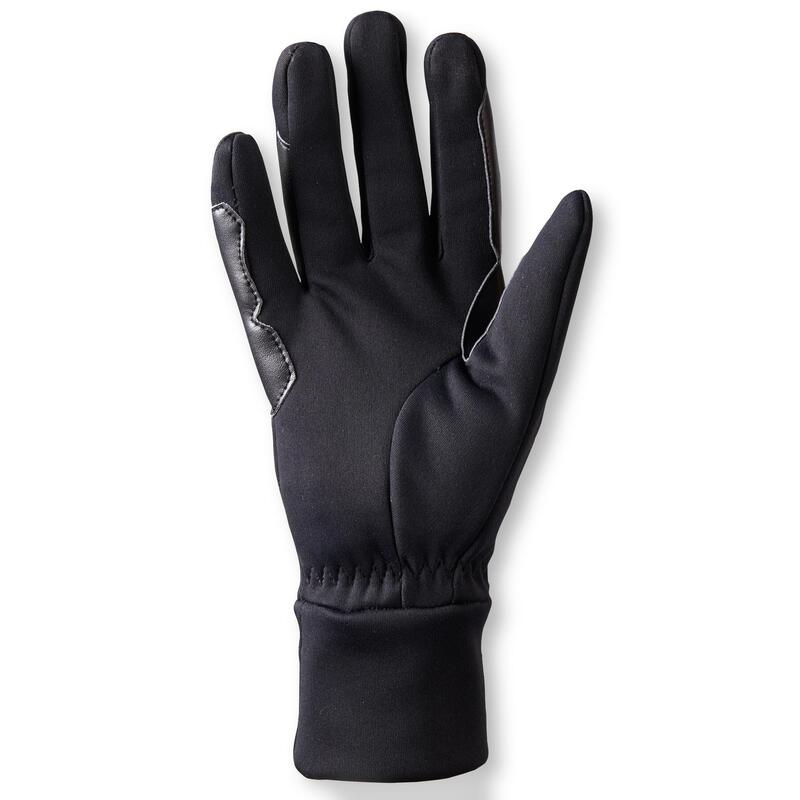 Gants chauds d'équitation femme 100 WARM noir