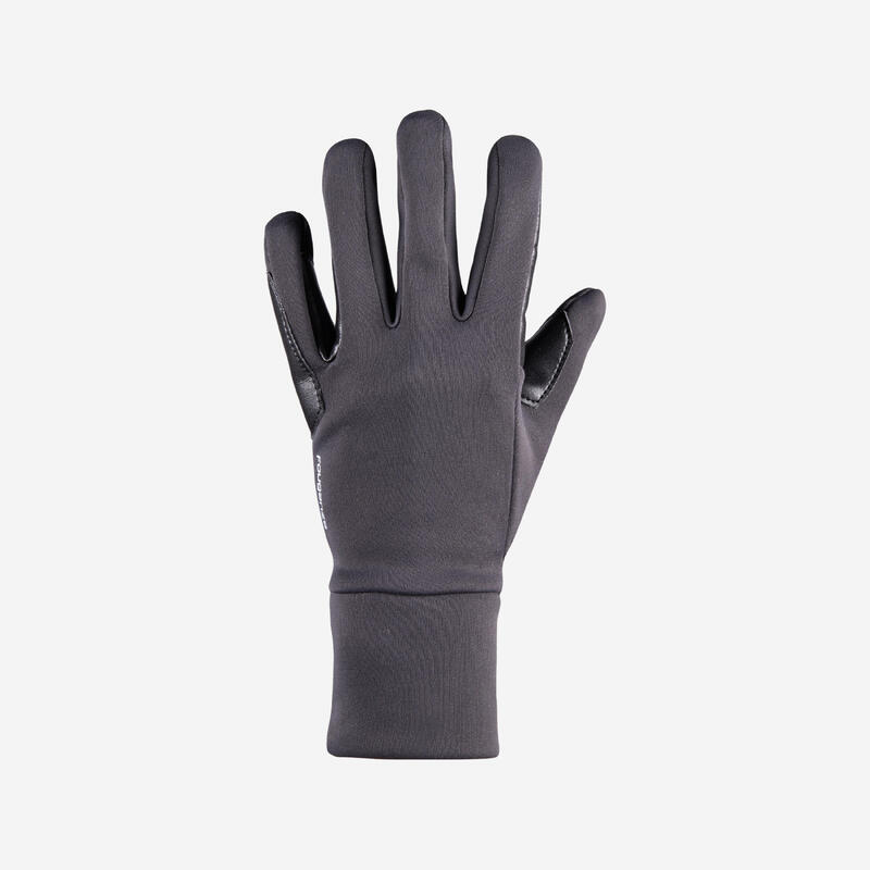 Gants chauds d'équitation enfant 100 WARM gris foncé