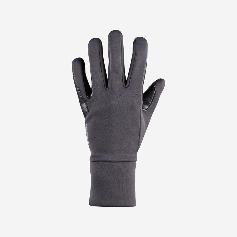 Dětské jezdecké fleecové rukavice 100 WARM tmavě šedé