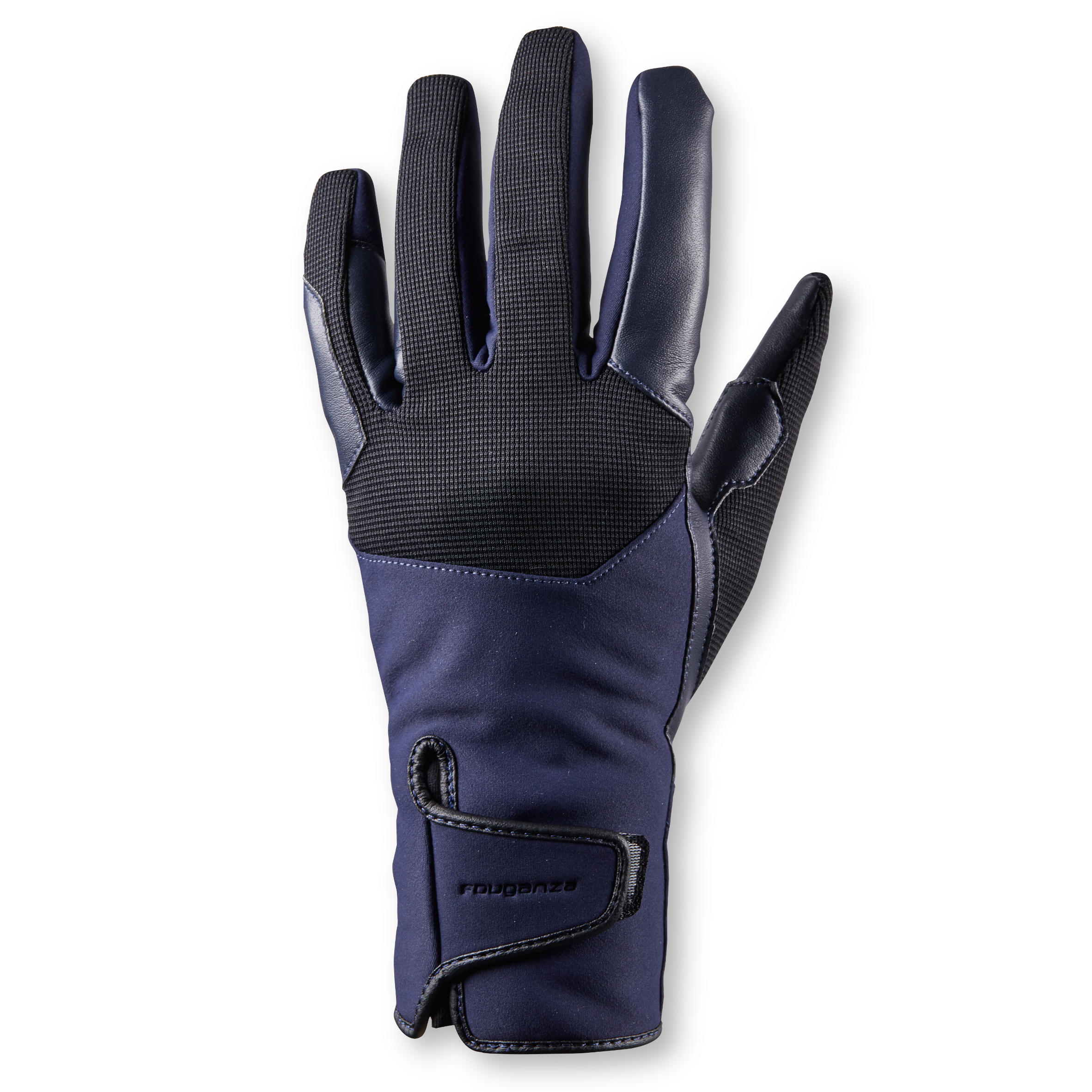 gants d'équitation chauds et déperlants femme - 560 warm marine/noir - fouganza