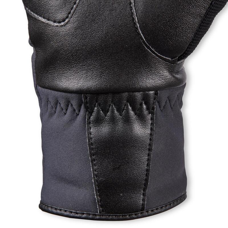 Gants d'équitation chauds et déperlants Femme - 560 WARM gris/noir