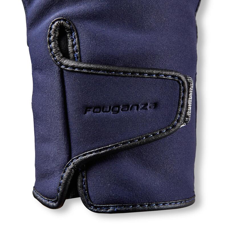 Gants d'équitation chauds et déperlants Femme - 560 WARM marine/noir