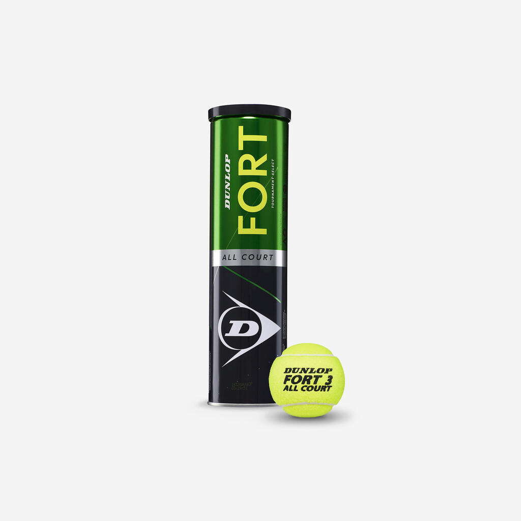 Control Tennis Balls Fort All Court 4-Pack - Yellow