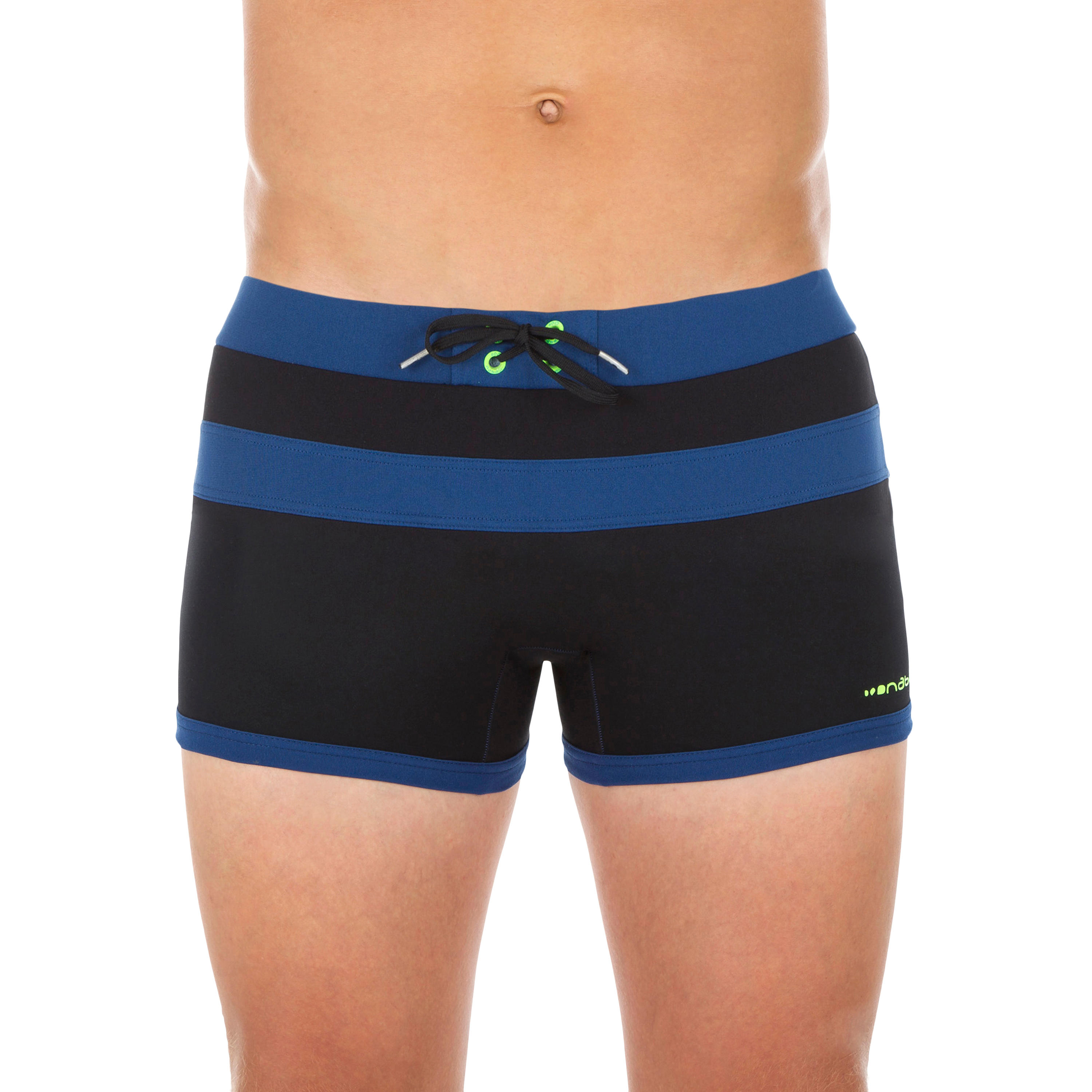 100 MEN'S BOXER SWIMMING SHORTS - POOL BLACK INDIGO 2/5