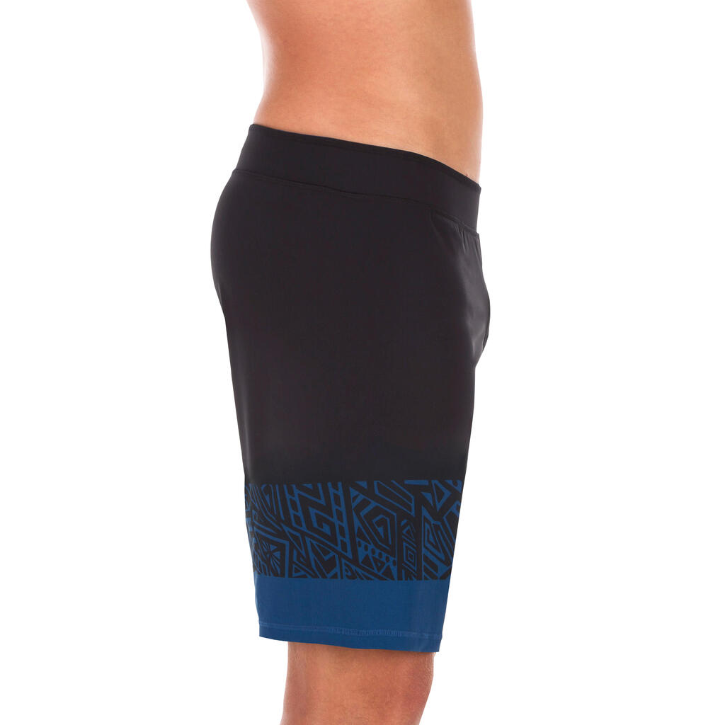 100 MEN’S LONG SWIMMING SHORTS - MAO BLACK