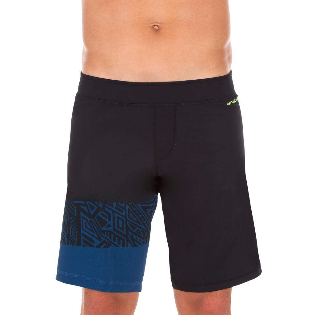 100 MEN’S LONG SWIMMING SHORTS - MAO BLACK