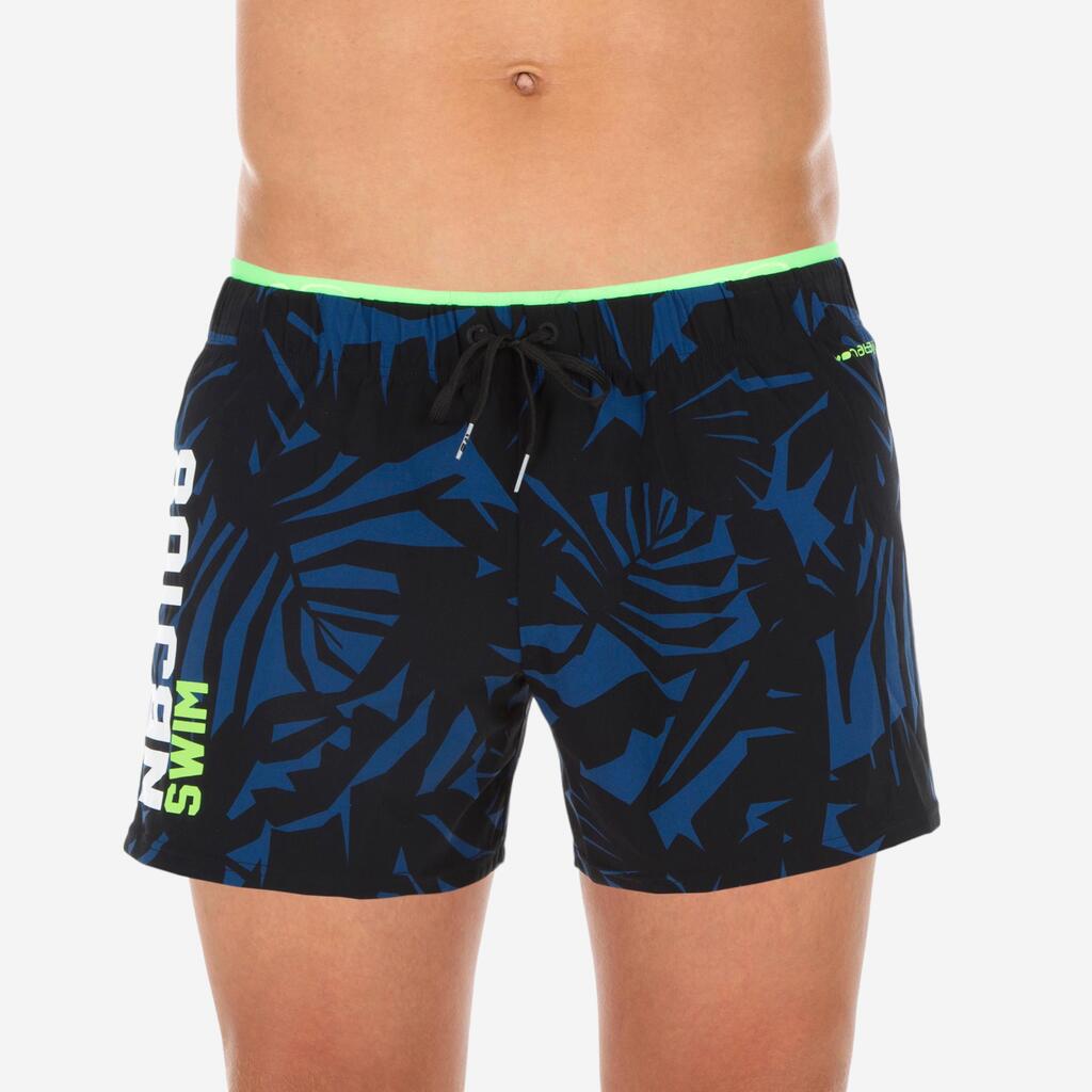 100 SHORT MEN’S SWIMMING SHORTS - ALL BLACK PALM