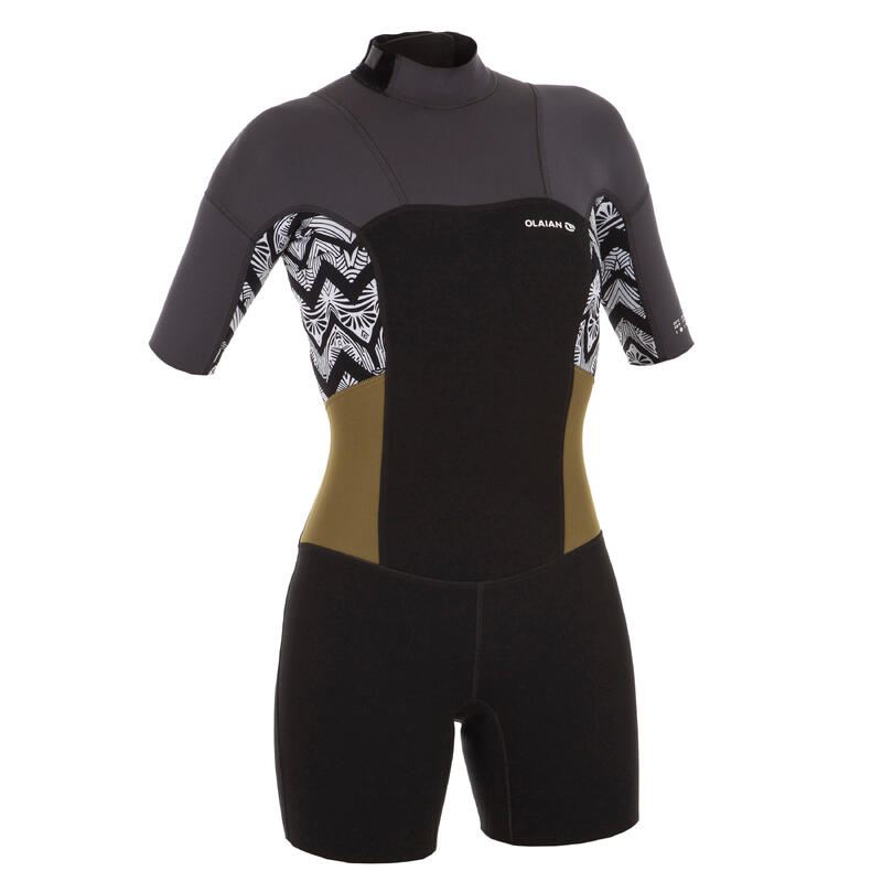 Costum de baie shorty fermoar la spate WAKU 500 Damă 
