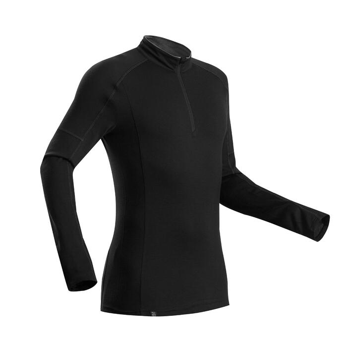 Men S Mountain Trekking Merino Long Sleeved T Shirt Trek 500 Zip Forclaz Decathlon