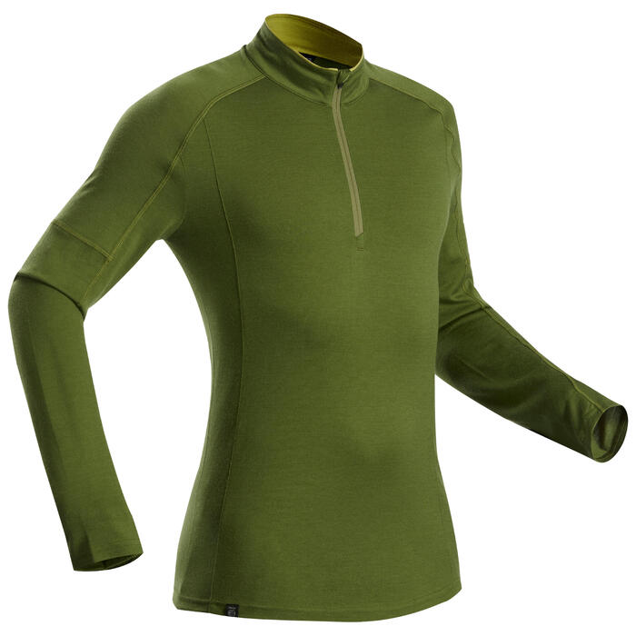Forclaz Merino shirt met lange mouwen voor bergtrekking heren Trek 500