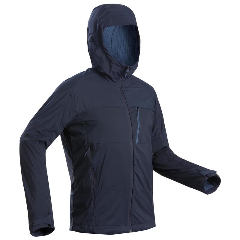 Jachetă Protecție vânt Softshell Trekking MT900 WINDWARM Albastru Bărbați