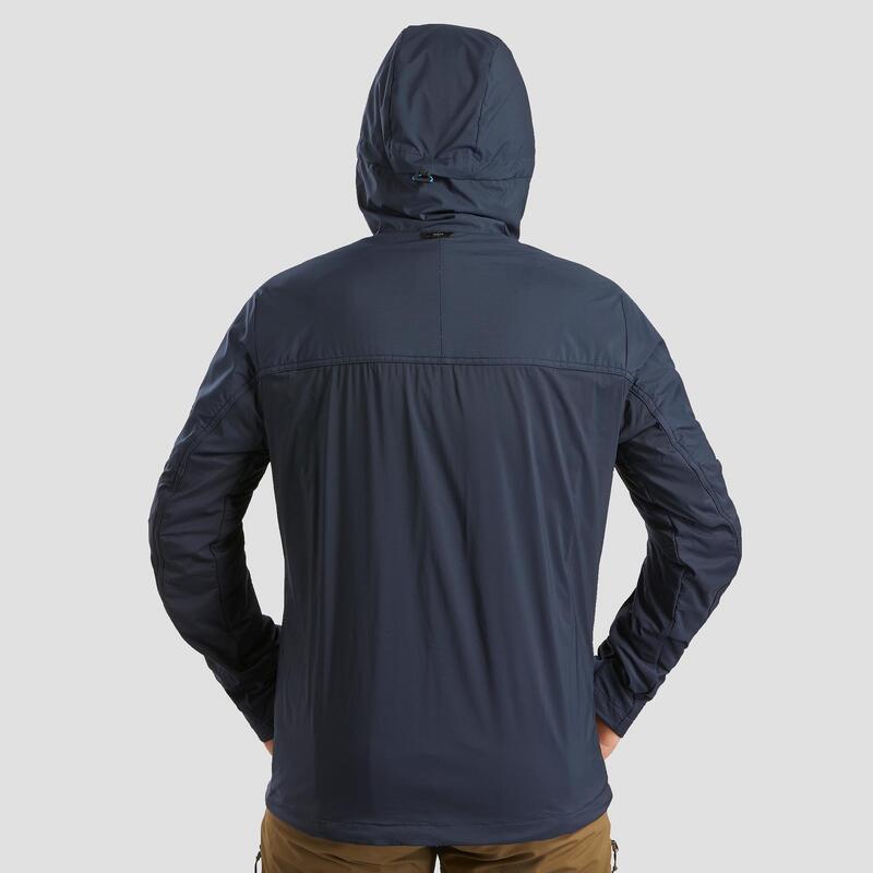 Softshelljacke Herren Merinowolle winddicht warm Bergwandern - MT900 blau