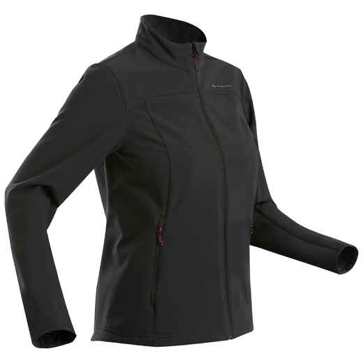 
      Softshell chaude coupe vent de trek montagne  - TREK 100 WINDWARM noir femme
  