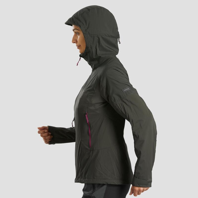 Geacă cu protecție împotriva vântului Softshell Trekking MT900 Kaki Damă