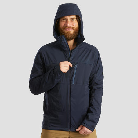 Чоловіча куртка TREK 900 WINDWARM для гірського трекінгу, з софтшелу - Синя