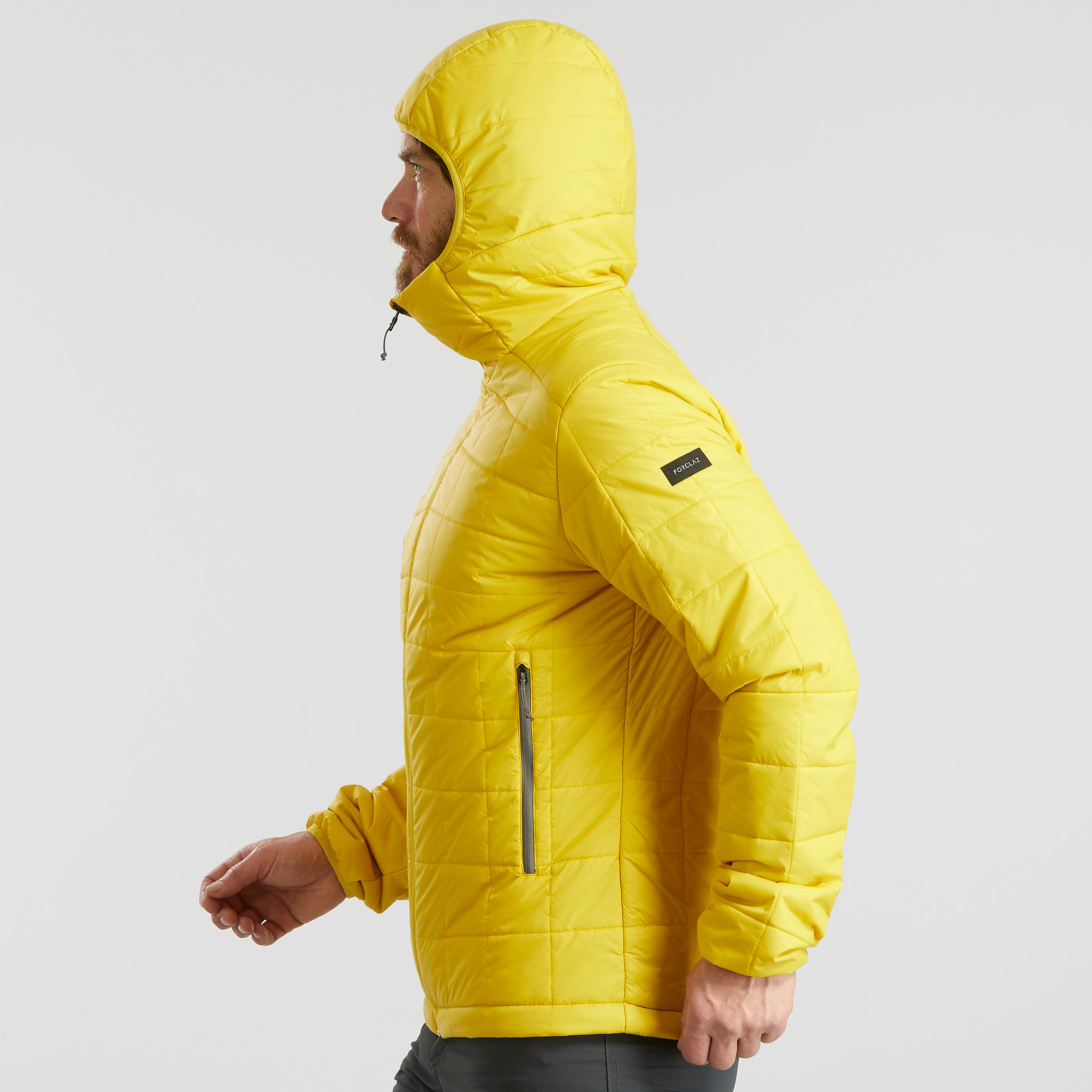 

Men's Mountain Trekking Padded Jacket Trek 100 with Hood - Yellow