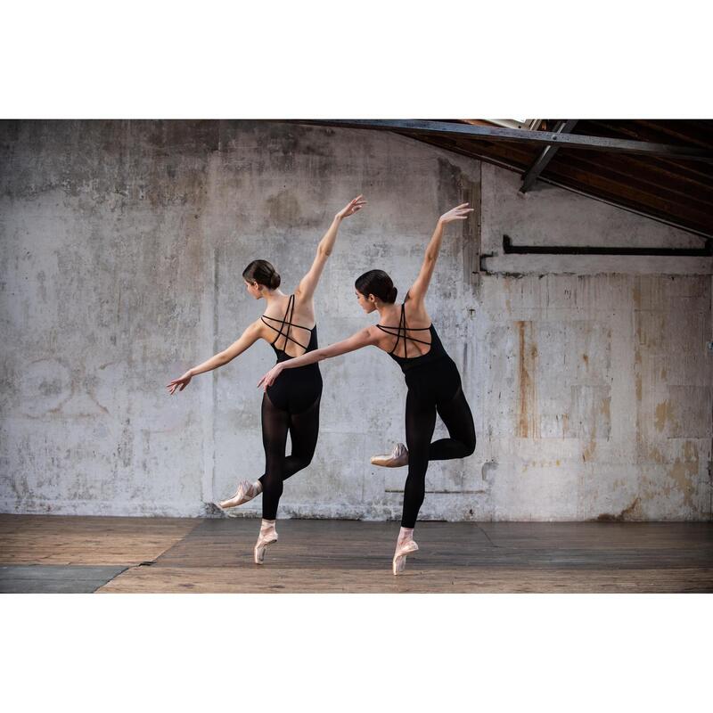 Maillot zonder voet voor ballet en moderne dans dames zwart