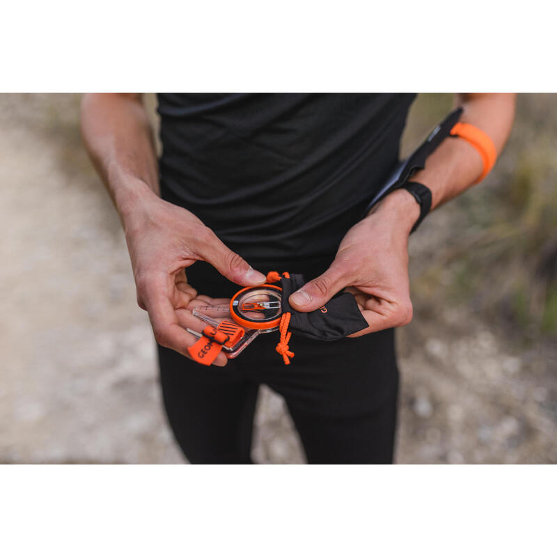 Daumenkompass links Racer 500 Orientierungslauf schwarz/orange