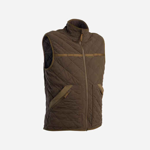 
      Prešívaná poľovnícka vesta Steppe 500 nehlučná hnedá
  